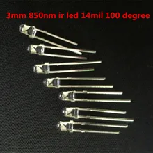 10 шт./лот 3 мм 850nm ИК светодиодный 14mil 100 градусов Инфракрасный диод лампа для камеры безопасности Детский мониторинг