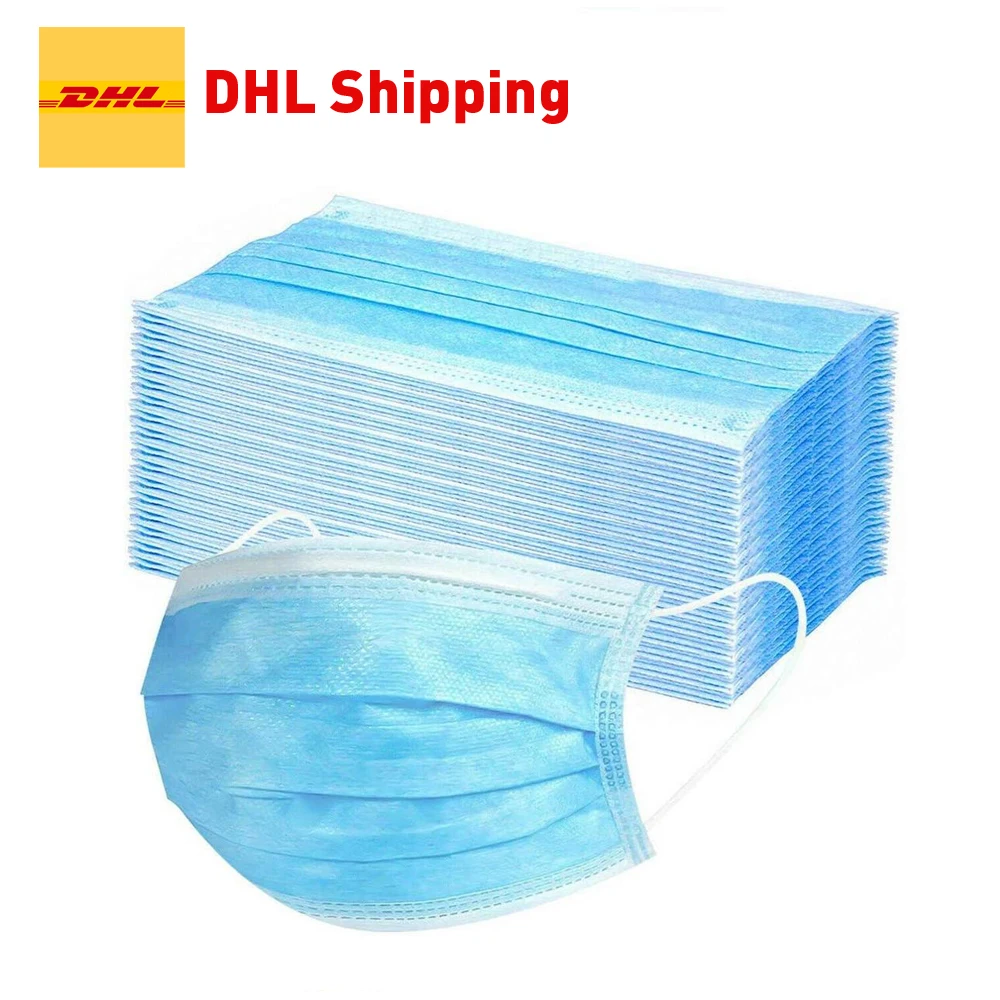 

Free Shipping DHL Express Delivery 100pcs/bag 3 Layer filter respirator Dust Masks Disposable Mouth Mask