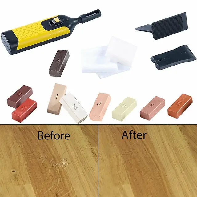 19pcs Laminate Repair Kit Wax System Floor Worktop Sturdy Case