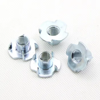 

20pcs M4 M5 M6 M8 M10 M12 Zinc Plated Four Claws Nut Speaker Nut T-nut Blind Pronged Inser Tee Nut Furniture Hardware