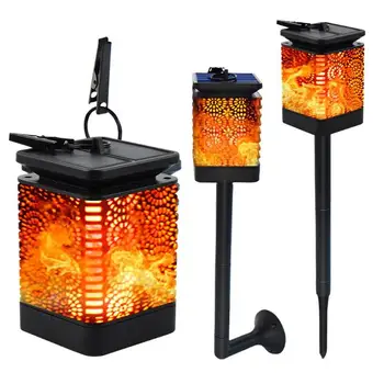 

Solar Energy Flame Torch Lamp Plastic 12 LED Light Control Lawn Courtyard Fence Outdoor Pluggable Waterproof Clip Lighting