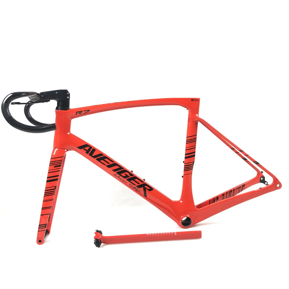 Clearance Avenger R7 Carbon Bicycle Frame All InnerCable bicicleta ruta カーボンフレーム Frame Road Disc Brake Rear Derailleur 142x12 Front 100x12 15