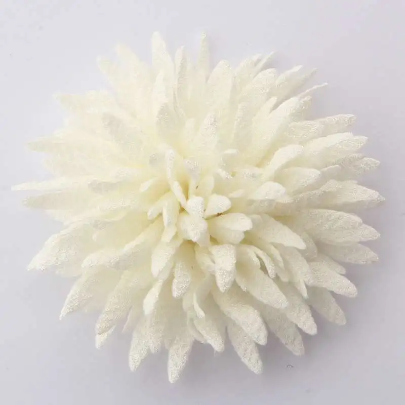 120 шт 7 см 2,7" Винтажная ткань коры цветы для заколки шелковые атласные цветы аксессуары головные повязки бутик - Цвет: Ivory