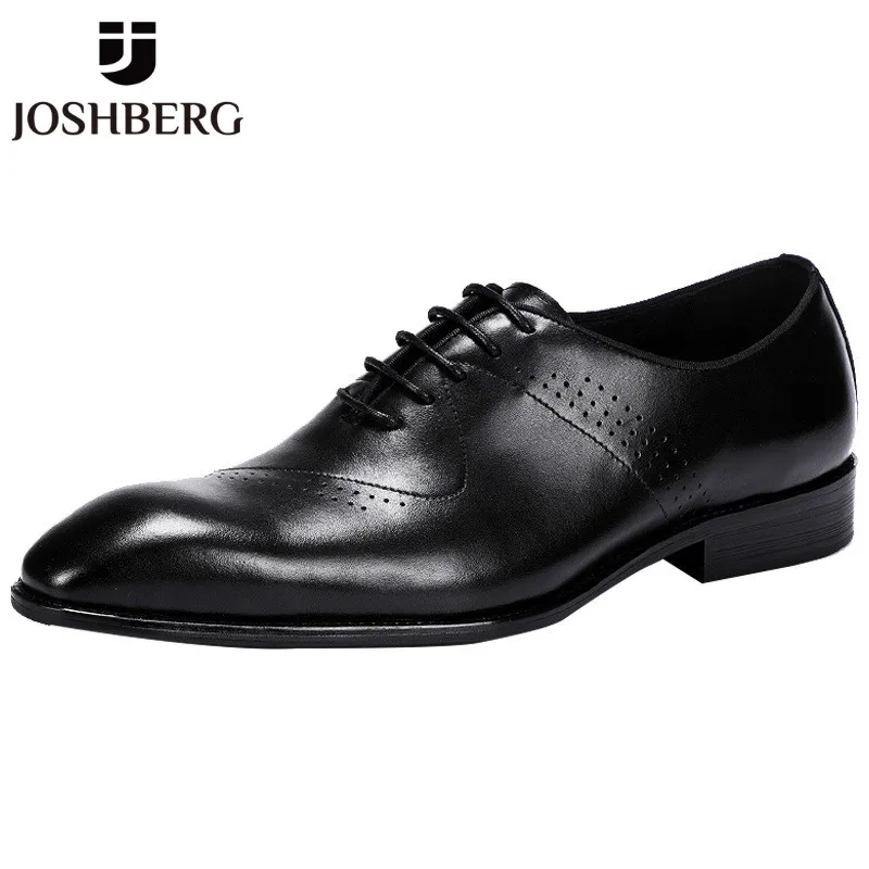 

JOSHBERG Top Quality Black Men's Shoes Comfortable Leather Shoes Men Luxurious Dress Shoes For Men Zapatos De Vestir Hombre