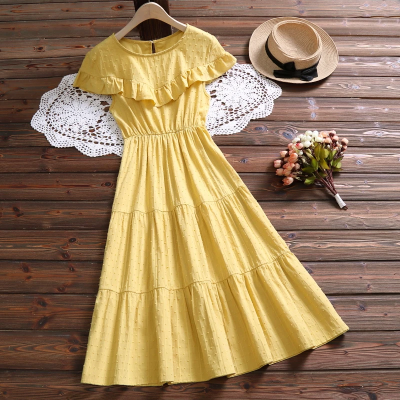 yellow cotton summer dress