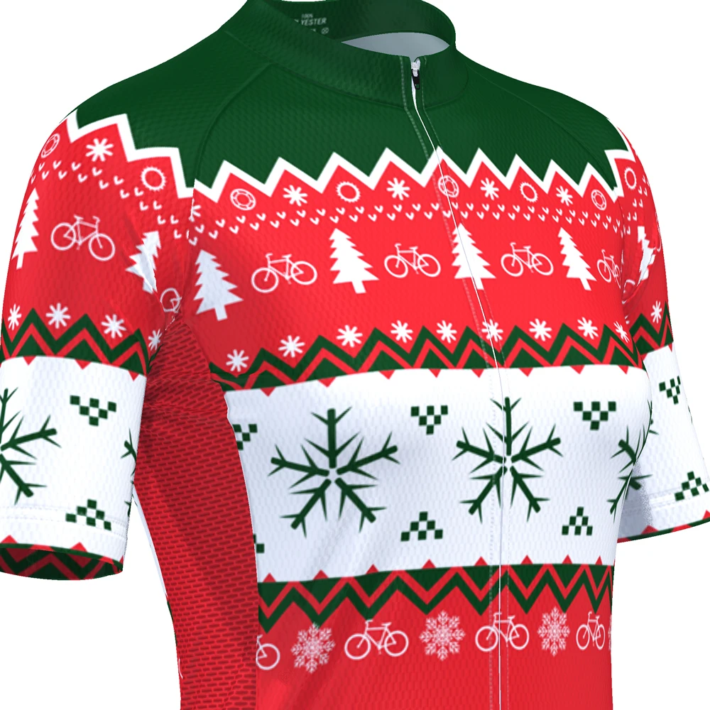 HIRBGOD женский короткий рукав Велоспорт Джерси Майо Ciclismo Рождество велосипедная одежда Профессиональный гоночный велосипед одежда, TYZ076-02