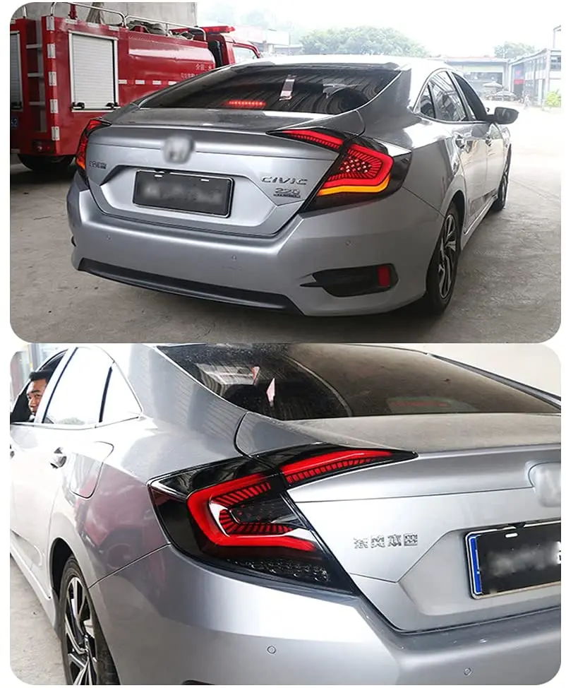 Светодиодный ные задние фонари для Honda Civic 10 поколения 2016-2021 DRL Запуск анимации
