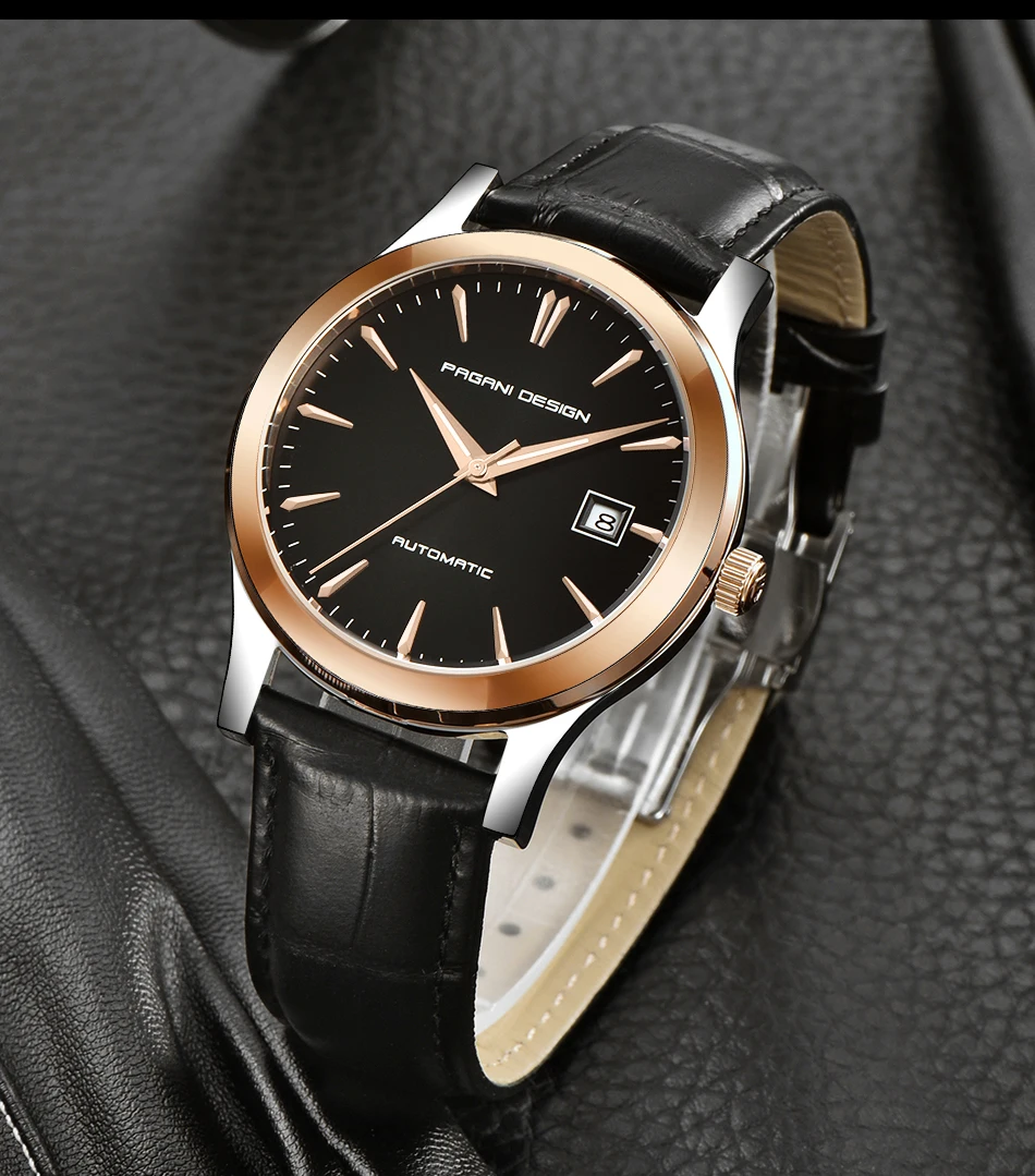 2021 New PAGANI DESIGN Luxury Men Mechanical Watches Business 100m Waterproof Clock Genuine Leather Automatic Watch Reloj Hombre
