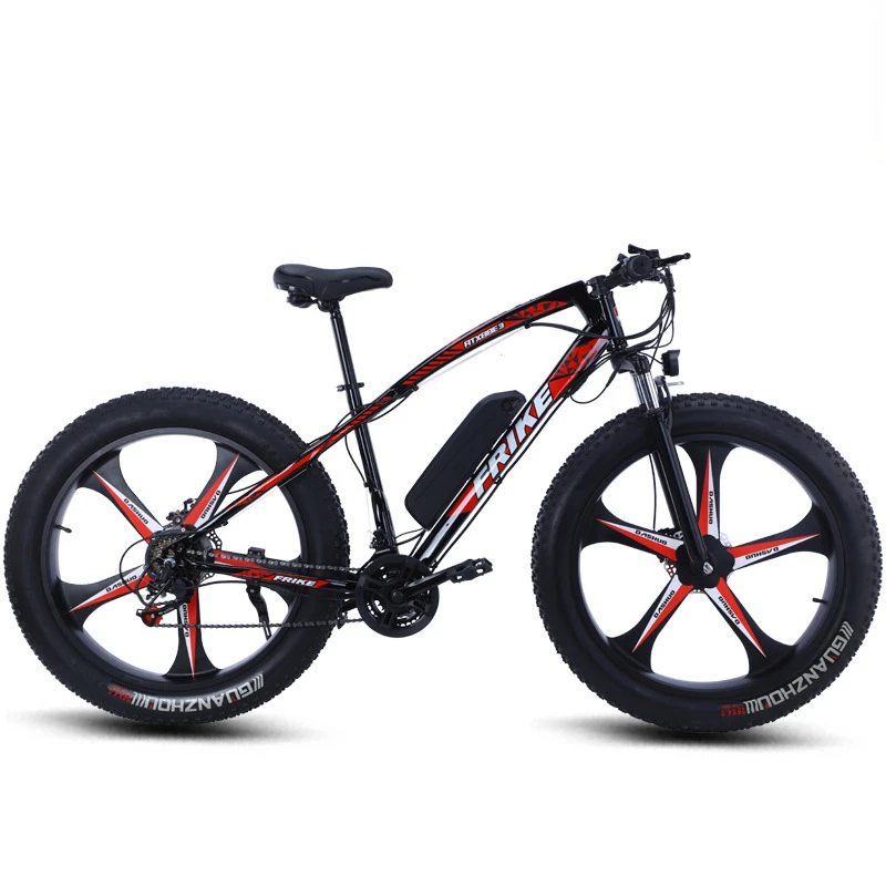 26 inch 4.0 fat tire electric bicycle mountain 48V1000W power lithium 18AH snowmobile integrated wheel variable speed beach bike