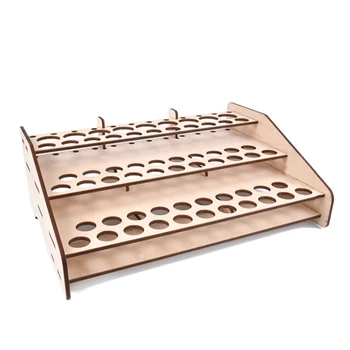 

New 74 Hole Wooden Paint Bottle Storage Box Color Paint Ink Brush Holder Rack Modular Holder Storage Tool