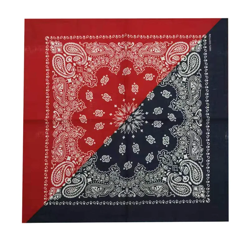 navy red bandana 1 шт. бандана шарф мужской лента унисекс хип хоп Красная Бандана головной убор волосы на шею высокого качества шарф бандана Мужские квадратные шарфы принт носовые платки - Цвет: navy red bandana