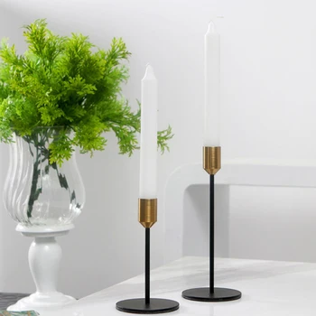 

Retro Candlestick Holders Metal Candleholder Black Candlestick Holder Ornament Home Festival Wedding Decoration Candle Holder