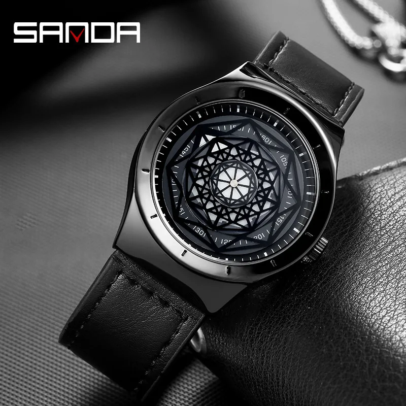 

SANDA 2019 Mens Watch Fashion Luxury Wristwatch Creative Shock Resistant Waterproof Quartz Wrist Watch relogio skyrim men gifts