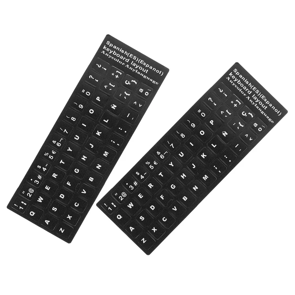 

2Pcs Spanish Letter Waterproof Super Durable Keyboard Skin Sticker Cover for PC