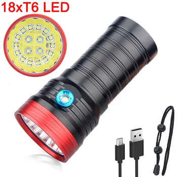 

new High Power 18xXML T6 Powerful Flashlight USB 3 Mode LED Flash Light Waterproof Torch camping Lamp use 4x18650 Battery