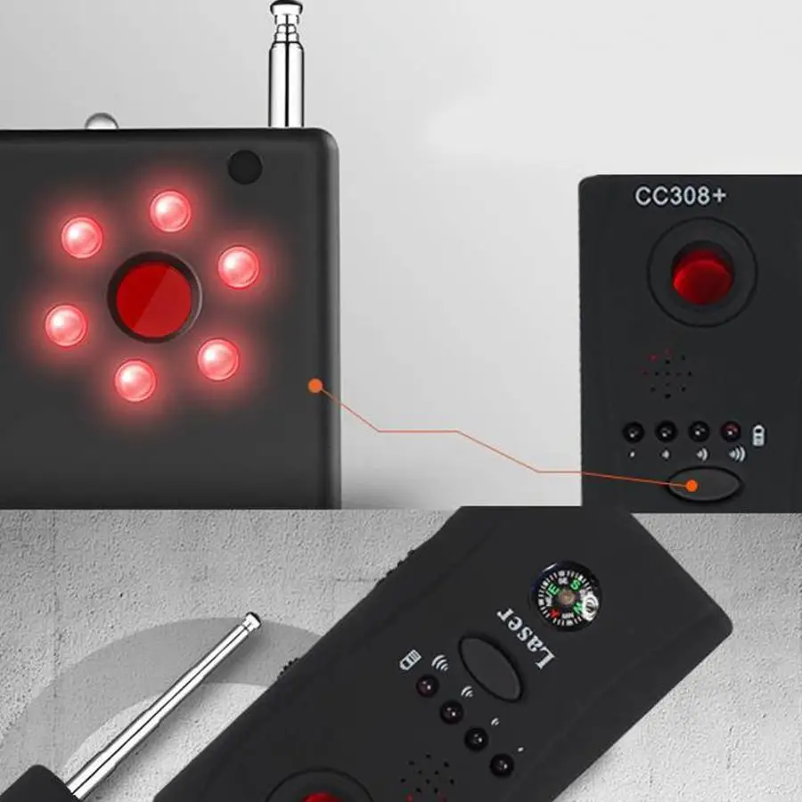 CC308+ детектор сигнала сотового телефона защита конфиденциальности детектор сигнала 100-240 В США штекер детектор сигнала сотового телефона