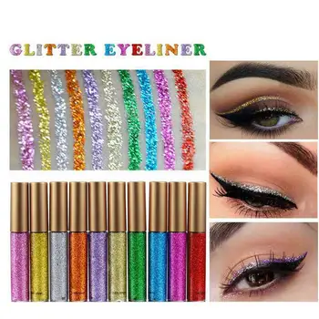 

10pcs Glitter Eyeliners Liquid Shiny Colorful Eye Shadow Eye Makeup Accessories for Women Ladies Girls