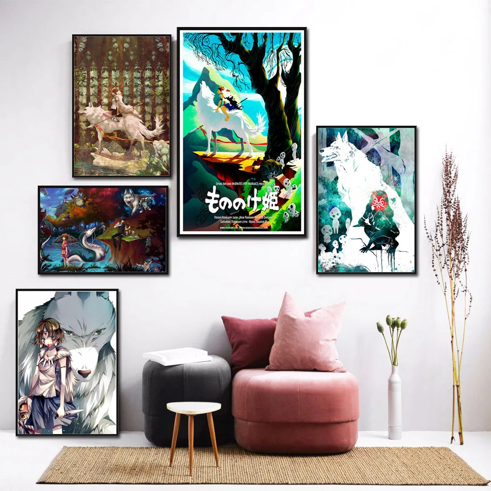 Принцесса Mononoke студия Ghibli дань аниме постер настенные художественные постеры и
