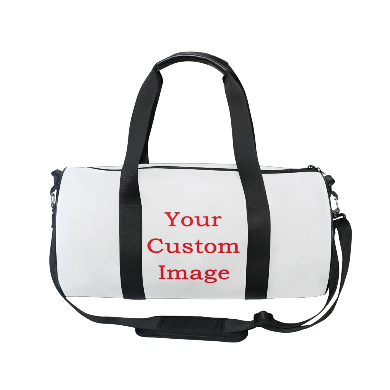 Custom Picture Canvas Drum Sports Bag Unisex Large Capacity Outdoor Travel Fitness Gym Bag Casual Tote Handbag Shoulder Bag