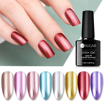 

UR SUGAR Metallic Color Nail Gel Polish Mirror Effect Soak Off Polish Nail Art Semi-Permanent Mirror Metal Gel