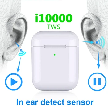 

I10000 TWS with 1:1 pop-up wireless charging Bluetooth headset smart sensor pop-up sports Headphone Bluetooth 5.0 wireless Earph