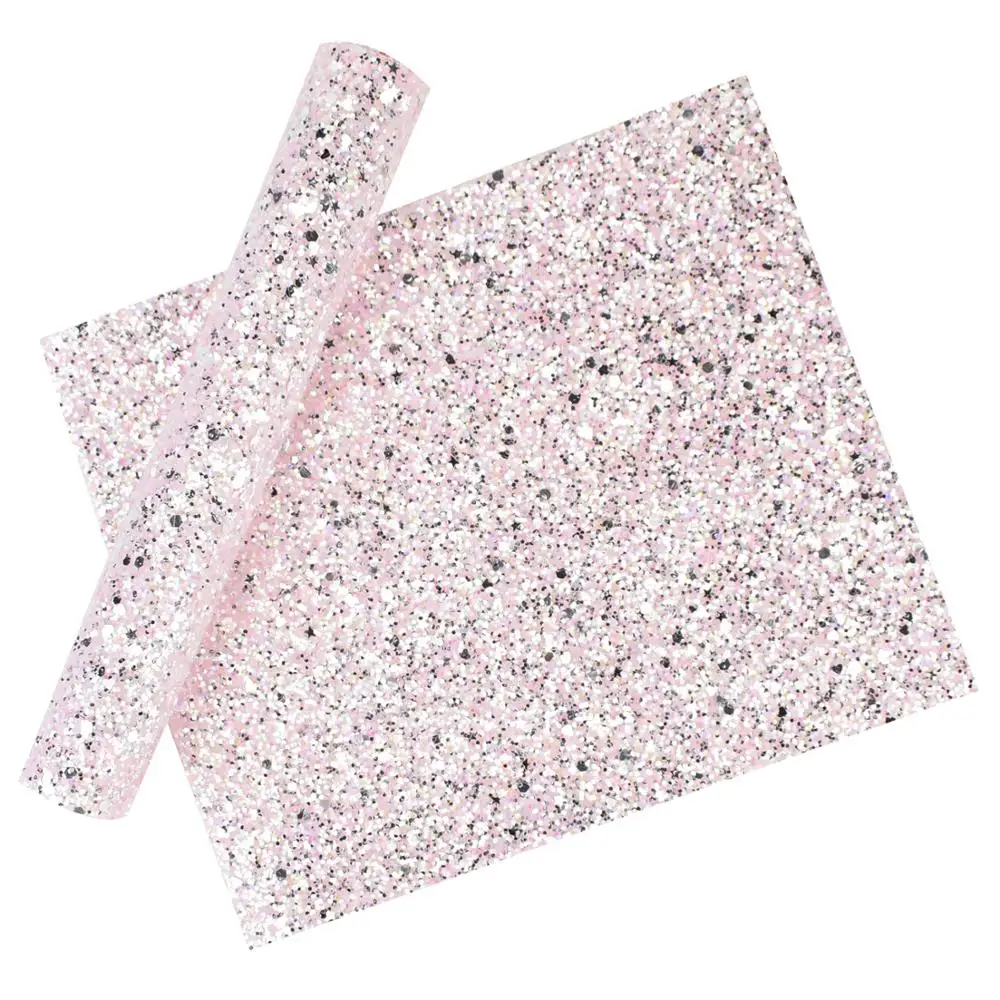HSDCraft 20x34cm A4 star and Corazon Glitter on Leather Fabric,DIY handmade materials