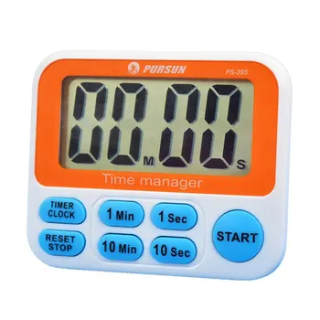 

PS395 Large Screen Timer Kitchen Reminder Electronic Timer Plastic Battery Durable Portable Small Size Yellow