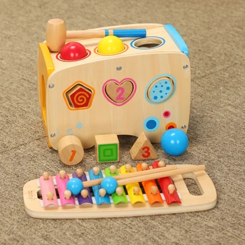 

Children's Wooden playing piano table toys eight notes playing piano educational wooden early childhood education toys