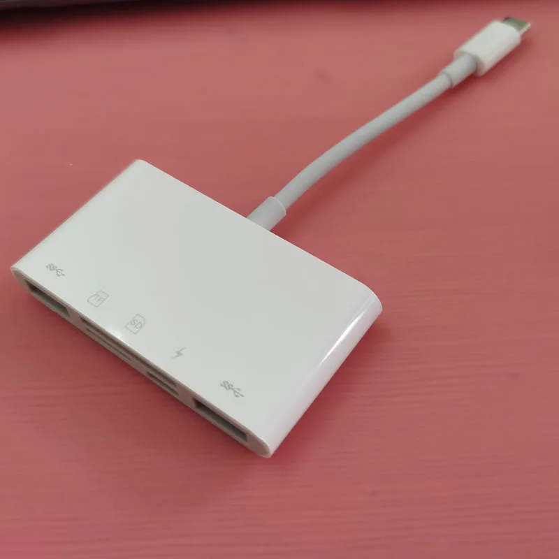 Высокоскоростной USB концентратор 5 в 1 с Type C на SD/TF кардридер OTG 3 Для MacBook Air Pro Huawei