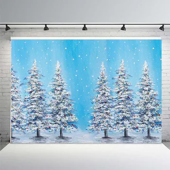 

Christmas Winter Sky Blue Snow Tree Background Wonderland Photography Background Snowflake Bokeh Flash Forest PortraitBackground