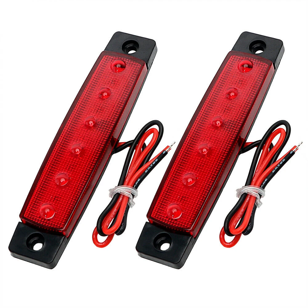 Красный+ янтарный световой индикатор автомобиля 12V 6 SMD боковой маркер для грузовика прицепа автобуса ABS