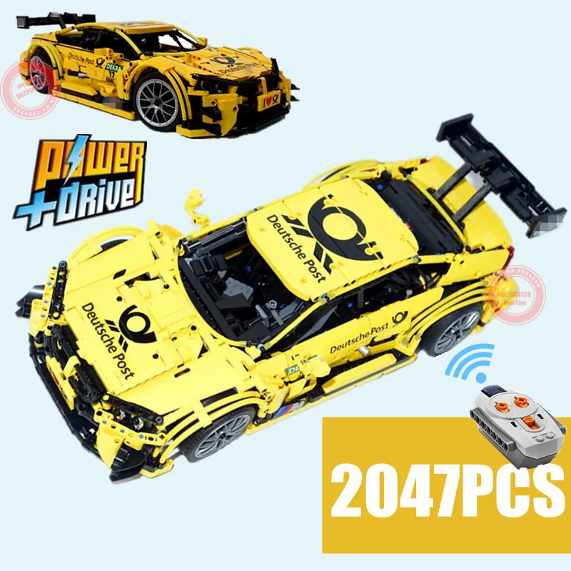 Новинка MOC Technic M4 спортивные автомобили Радиоуправляемый двигатель функция