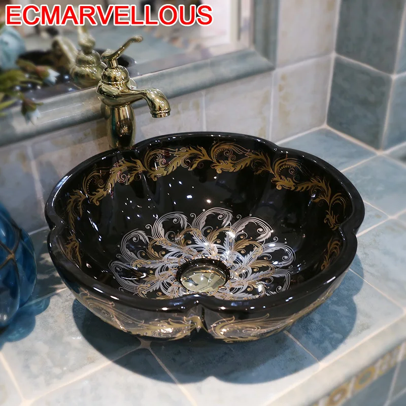 

Da Appoggio Waschbecken Lavatorio Pia Salle De Bain Umywalka Nablatowa Black Lavandino Lavabo Basin Cuba Banheiro Bathroom Sink