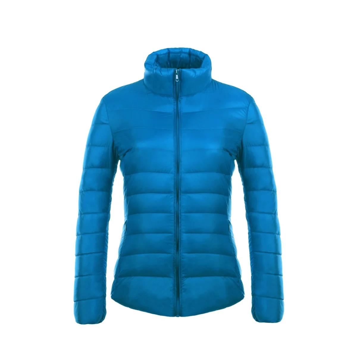 ZOGAA Winter Women Padded Warm Coat Ladies Ultra Light Duck Down Padded Outwear Female Hooded Short Slim Solid Overcoat HOT - Цвет: blue no hat