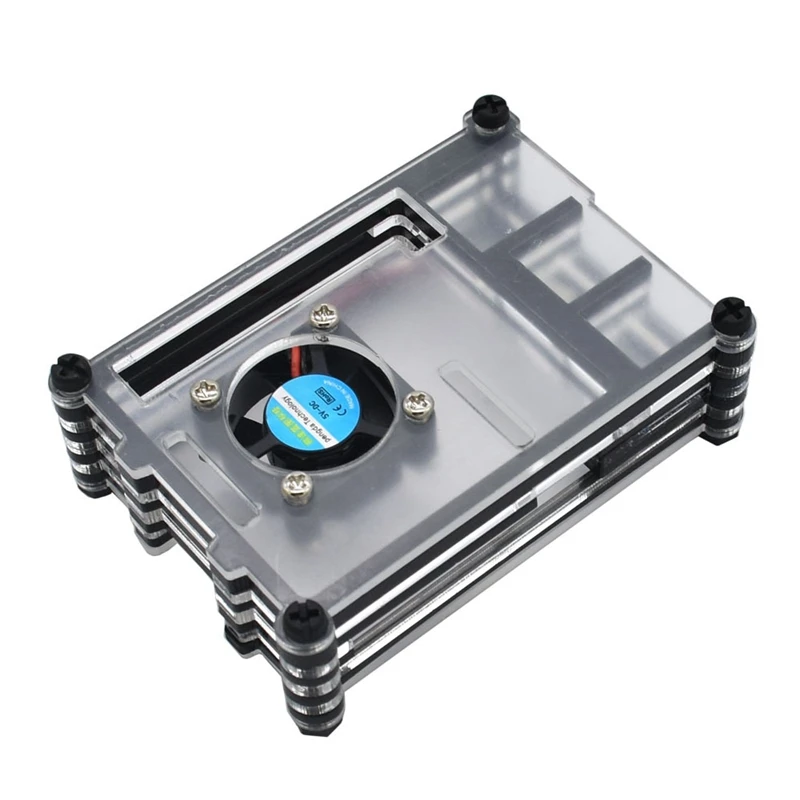 Чехол Raspberry Pi 4 B с вентилятором, 4 радиаторов для Raspberry Pi 4 Model B