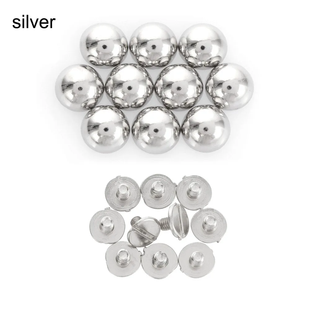 silver 10 шт. ремень с заклепками Грибная купольная круглая головка винты DIY Одежда/Сумка/Обувь Кожа багаж ремесла металлический гвоздь Швейные аксессуары - Цвет: silver
