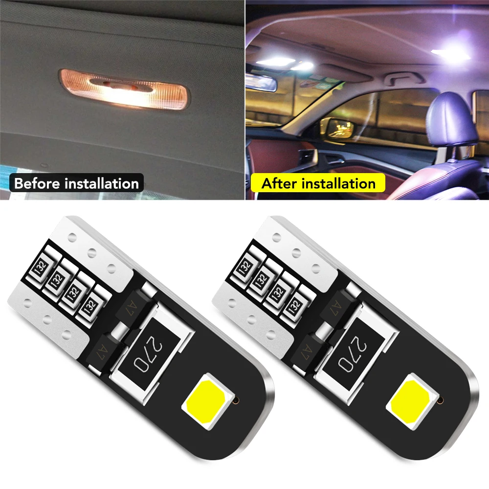 2 шт. W5W T10 светодиод Шина CAN свет лампы для Kia K2 Рио SOUL Ray Venga/Hyundai Verna Solaris i20 iX20 iX25 HB20