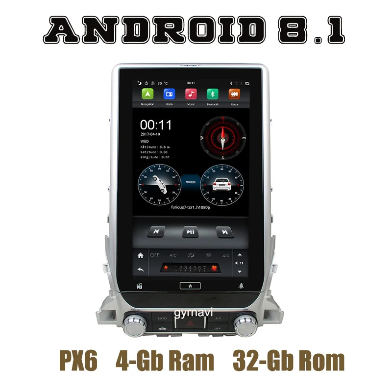 13," PX6 Tesla стиль android 8,1 автомобильный проигрыватель с радио и GPS для toyota Land Cruiser LC200 с ips wifi usb 4+ 32G