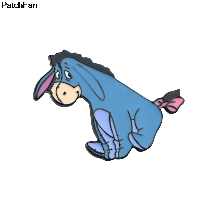 20pcs/lot Patchfan cute donkey cartoon Funny Pins backpack clothes brooches for men women hat decoration badges medals A2454