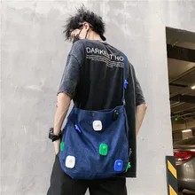 Мужская и женская новая стильная ретро литература и искусство Ретро джинсовая сумка в Корейском стиле INS большой объем Студенческая сумка на плечо для макияжа