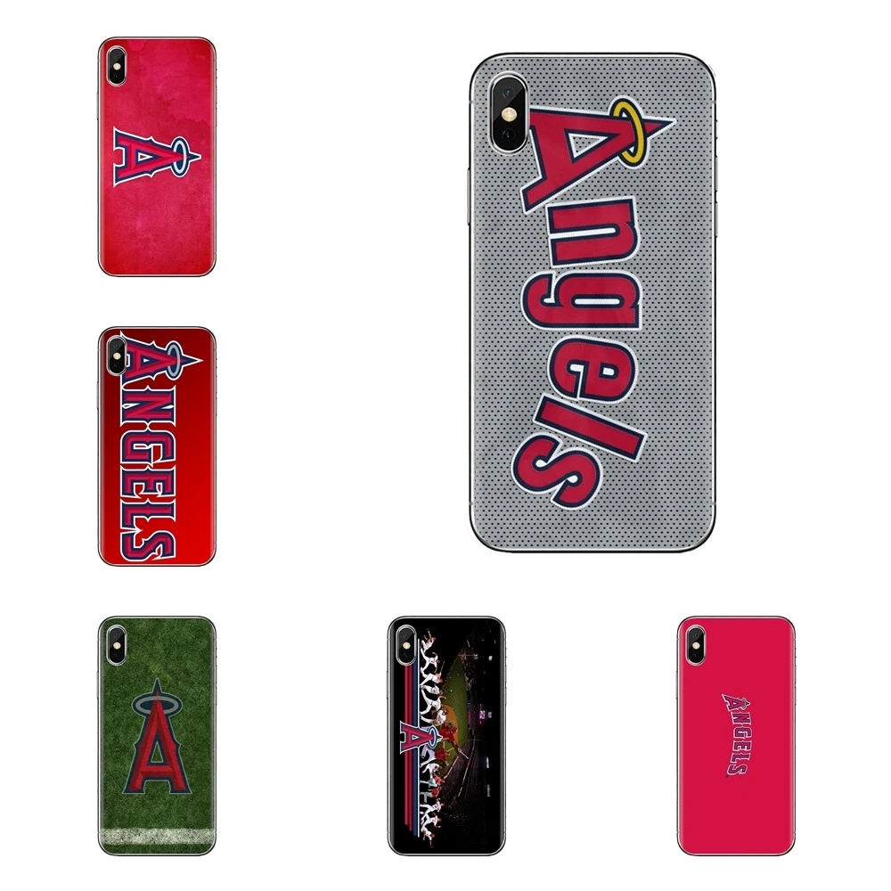 Прозрачный ТПУ чехлы накладки Anaheim Angels для iPhone XS Max XR X 4 4S 5 5S 5C SE 6 6S 7 8 плюс samsung Galaxy J1