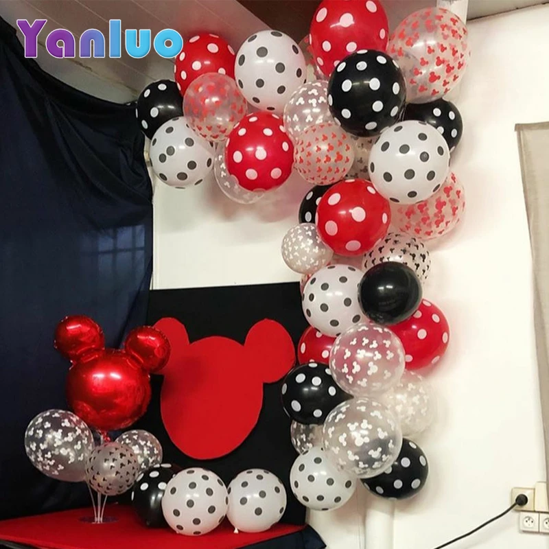 Mickey Mouse Cumpleanos Globo Con Diseno De Minnie Y Mickey Ninos Decoracion De Fiesta De Cumpleanos Bebe Ducha Orejas De Mickey Transparente Globos Globos Y Accesorios Aliexpress