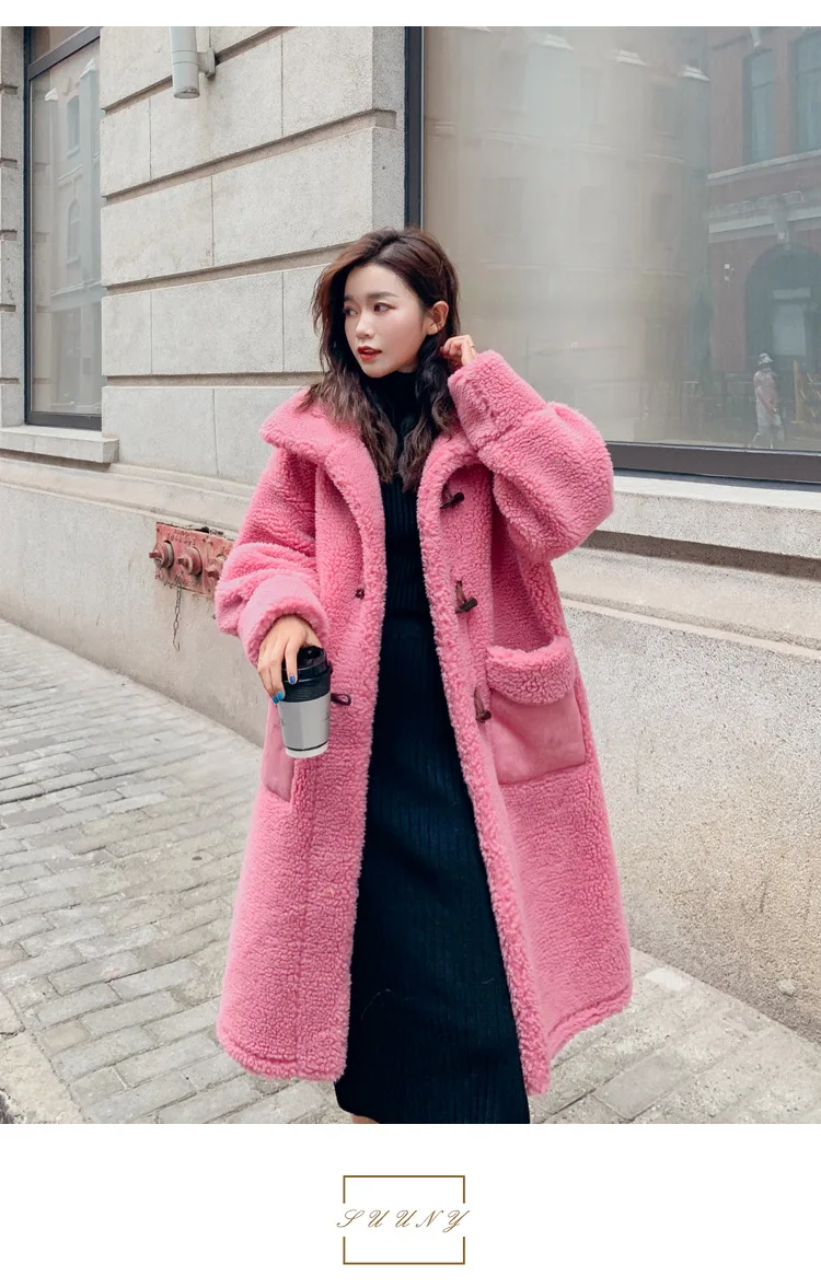 Photo Shoot Lambs Wool Coat Women's Mid-length Toggle Loose-Fit Korean-style Western Style New Style Autumn And Winter Retro Hon