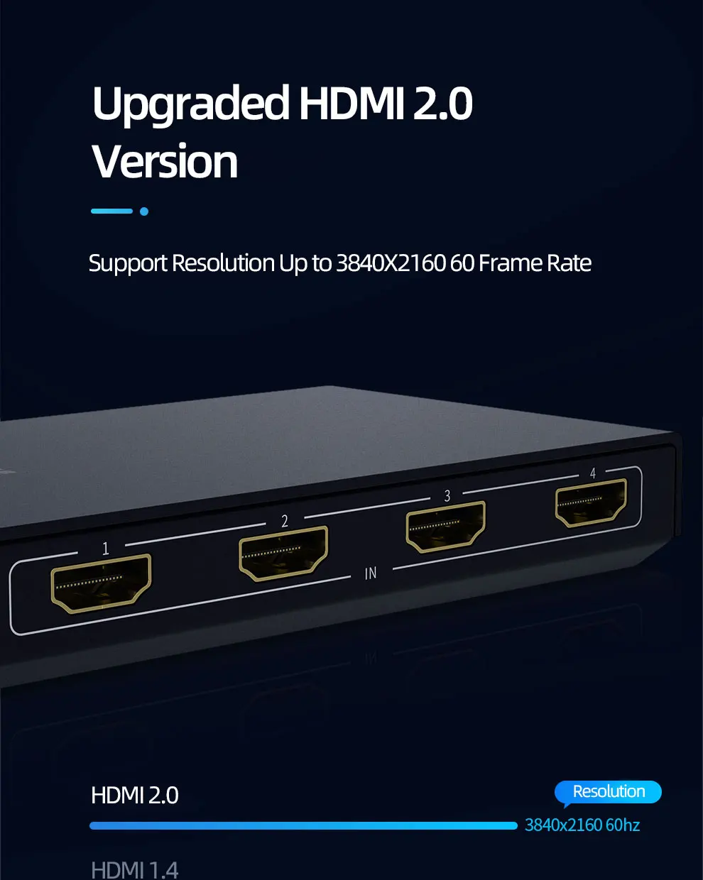 Unnlink HDMI Matrix 4x2 HDMI2.0 сплиттер HDCP2.2 4 k@ 60Hz 4 в 2 выход аудио экстрактор Toslink 3,5 Jack ARC для PS4 tv Box