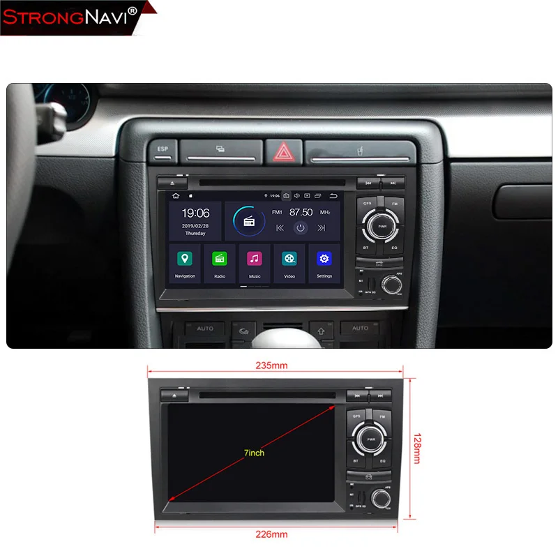4G+ 64G 8 ядерный Android 9,0 2 Din Автомобильный Радио dvd мультимедийный плеер для Audi A4 S4 RS4 8E 8F B9 B7 B6 Радио Стерео gps wifi DSP