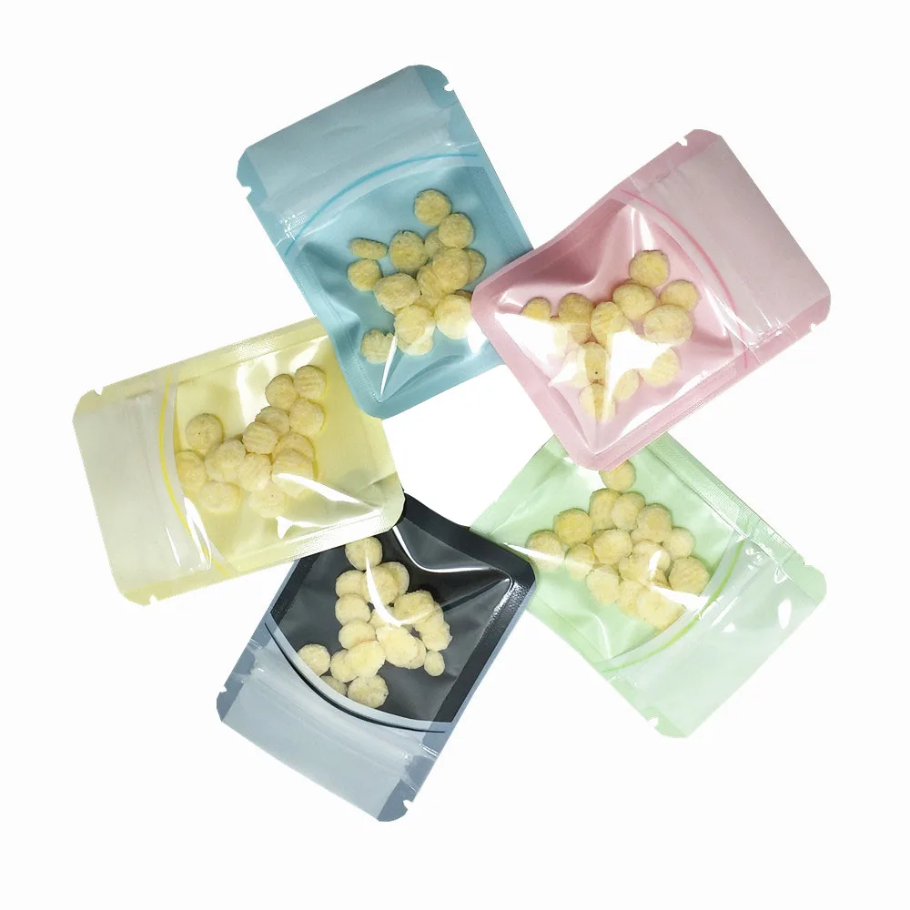 100 шт./лот цветная пластиковая прозрачная упаковочная сумка Ziplock маленькие