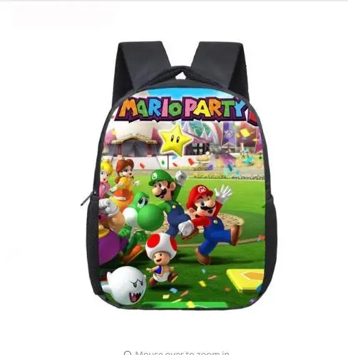 12 дюймов Super Mario Bros Соник печать детский сад Infantile маленький рюкзак для детей мультфильм школьные сумки детей - Цвет: as pictures