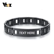 Vnox,, гравировка, 12 мм, нержавеющая сталь, звенья цепи, браслеты для мужчин, идентификация, подарок для лучших друзей, семьи