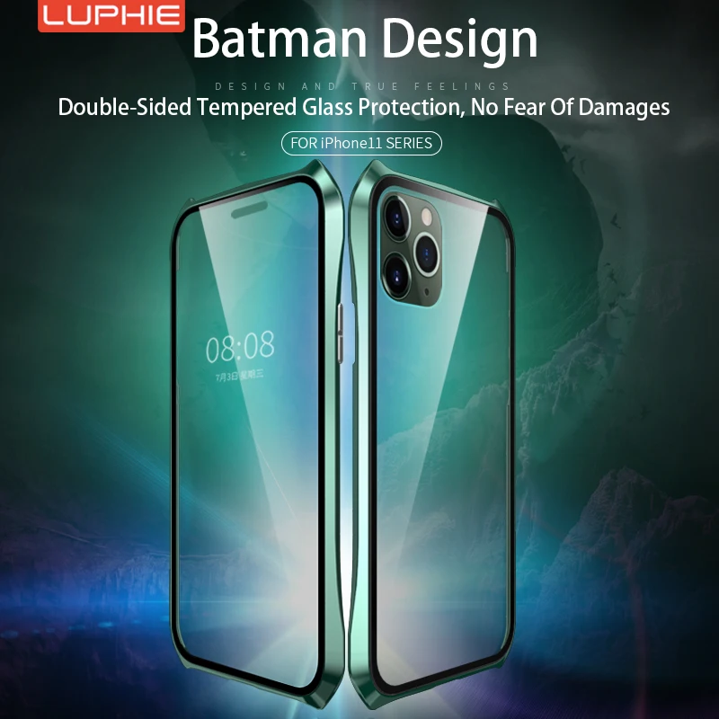 

360 Full Protection Phone Case For iPhone 11 Pro Max case Cover Magnetic cases For iPhone 11 Pro Max Case Covers Metal Bumber