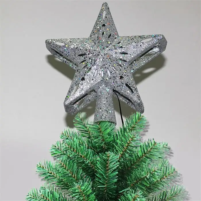 Christmas Tree Topper LED Star-shaped Top US, EU Light 4W 100-240V Projection Lamp Dcor Gold/Silver